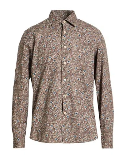 Alessandro Gherardi Man Shirt Khaki Size 16 ½ Cotton In Multi