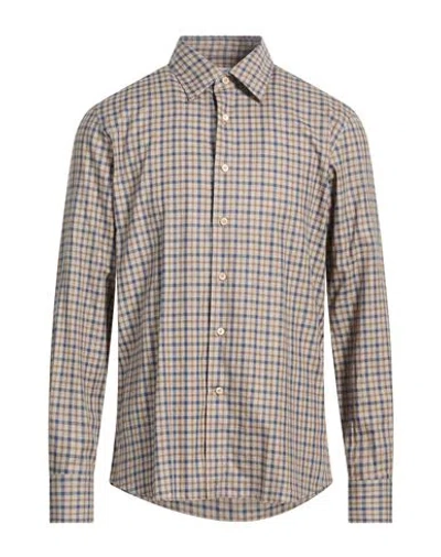 Alessandro Gherardi Man Shirt Khaki Size 17 ½ Cotton In Sand