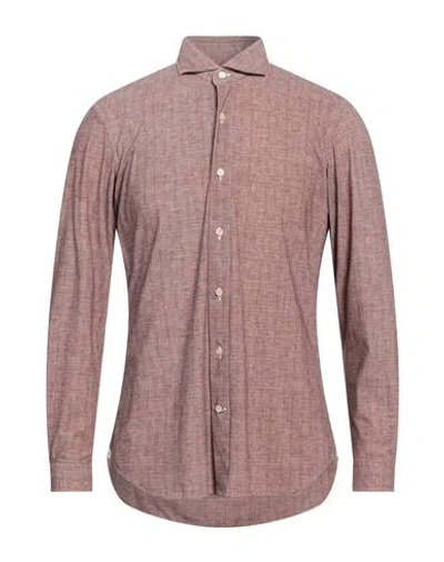 Alessandro Gherardi Man Shirt Khaki Size 17 Polyamide, Elastane In Beige