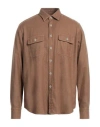 Alessandro Gherardi Man Shirt Khaki Size S Virgin Wool, Polyester In Beige