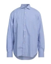 Alessandro Gherardi Man Shirt Light Blue Size 17 Cotton In Blue