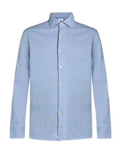 Alessandro Gherardi Man Shirt Light Blue Size 17 Cotton, Cashmere