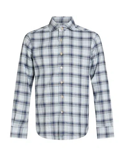 Alessandro Gherardi Man Shirt Light Blue Size 17 Cotton, Virgin Wool