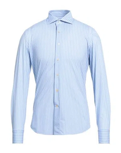 Alessandro Gherardi Man Shirt Light Blue Size 17 ½ Polyamide, Polyester, Elastane