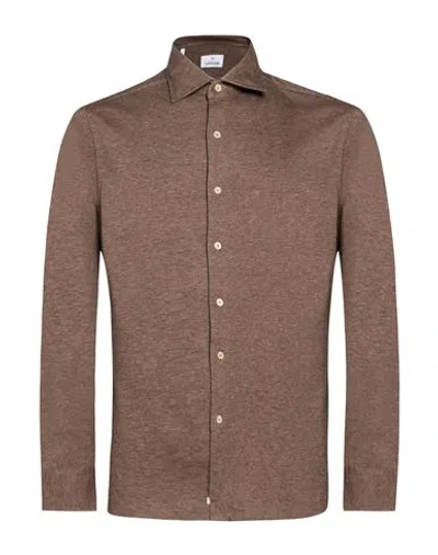 Alessandro Gherardi Man Shirt Light Brown Size 17 ¾ Cotton, Cashmere In Neutral