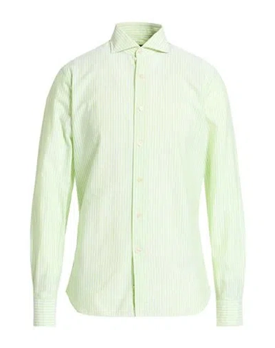 Alessandro Gherardi Man Shirt Light Green Size 15 ¾ Cotton, Linen