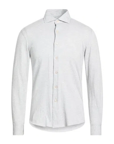 Alessandro Gherardi Man Shirt Light Grey Size 15 ¾ Cotton, Cashmere In White