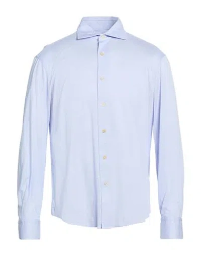 Alessandro Gherardi Man Shirt Lilac Size 17 Cotton In Blue