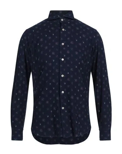Alessandro Gherardi Man Shirt Midnight Blue Size 15 ½ Cotton