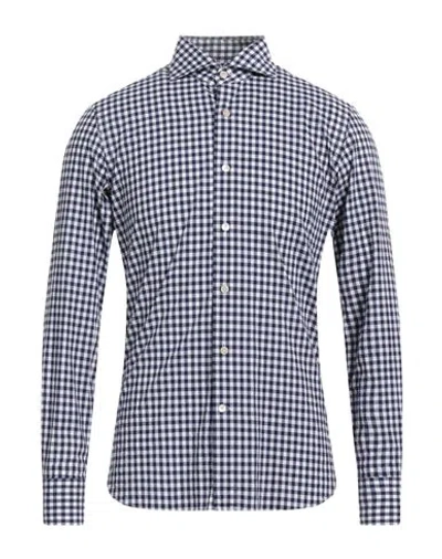 Alessandro Gherardi Man Shirt Midnight Blue Size 15 Cotton