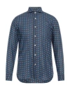 Alessandro Gherardi Man Shirt Slate Blue Size 17 Cotton In Blue