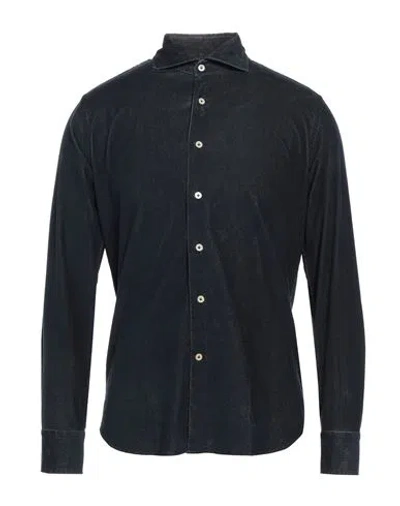 Alessandro Gherardi Man Shirt Midnight Blue Size 17 ½ Cotton, Elastane