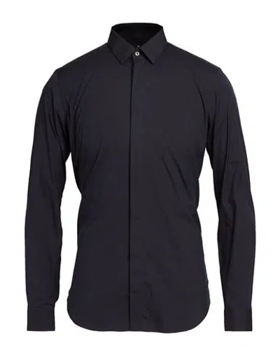 Alessandro Gherardi Man Shirt Midnight Blue Size 17 ¾ Cotton, Polyamide, Elastane