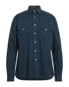 Alessandro Gherardi Man Shirt Midnight Blue Size L Cotton In Blue