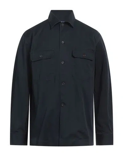 Alessandro Gherardi Man Shirt Midnight Blue Size Xl Cotton