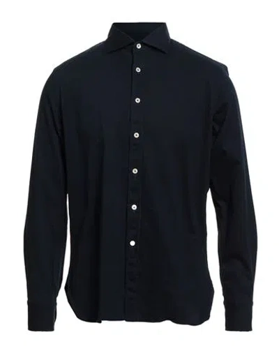 Alessandro Gherardi Man Shirt Midnight Blue Size Xl Cotton, Elastane