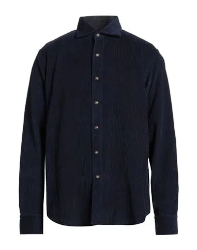 Alessandro Gherardi Man Shirt Midnight Blue Size Xxl Cotton In Blue