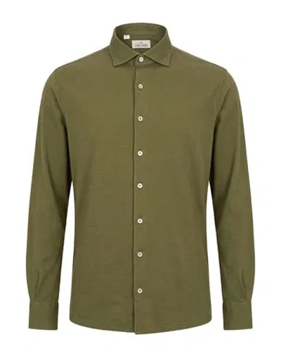 Alessandro Gherardi Man Shirt Military Green Size 15 Cotton