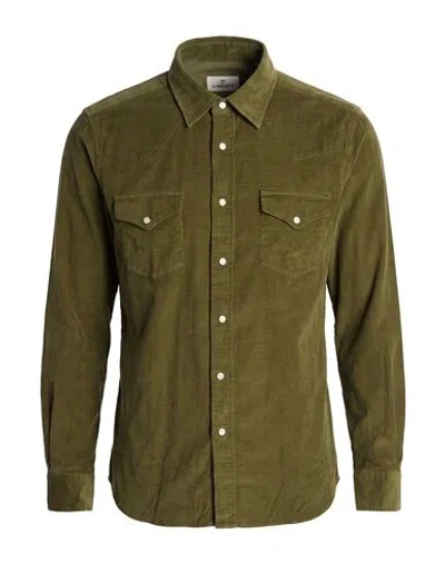 Alessandro Gherardi Man Shirt Military Green Size 15 Cotton In Red