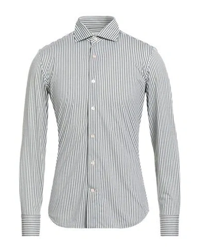 Alessandro Gherardi Man Shirt Military Green Size 15 ¾ Polyamide, Polyester, Elastane In Gray