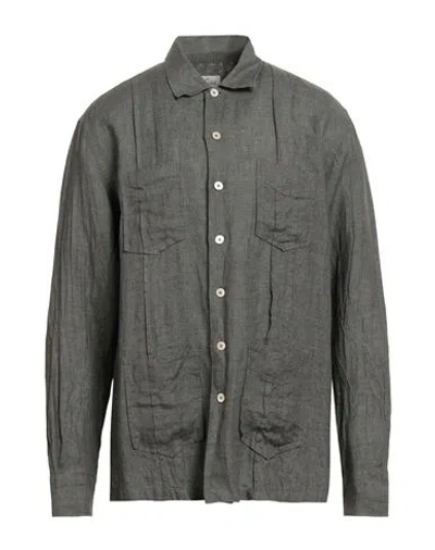 Alessandro Gherardi Man Shirt Military Green Size 16 ½ Linen