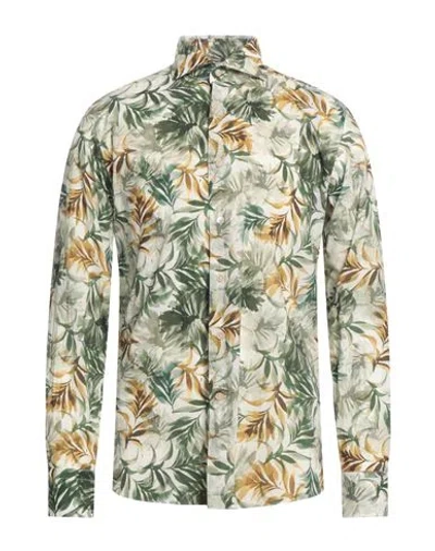 Alessandro Gherardi Man Shirt Military Green Size 17 Cotton