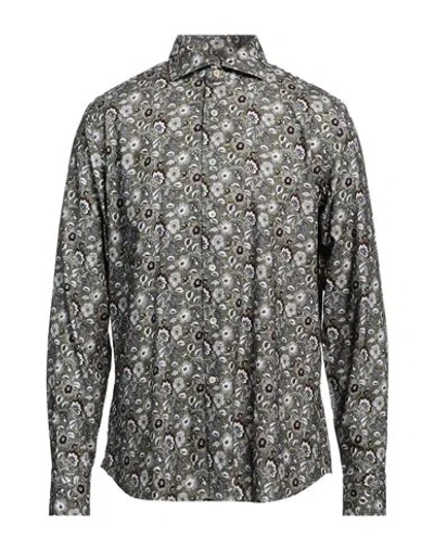 Alessandro Gherardi Man Shirt Military Green Size 17 Cotton