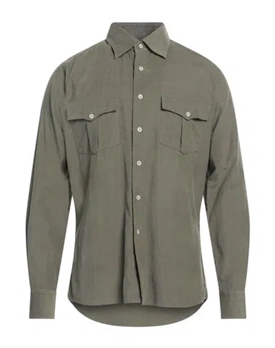 Alessandro Gherardi Man Shirt Military Green Size M Cotton