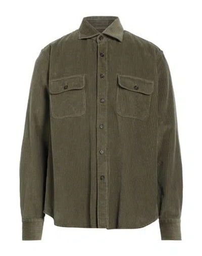 Alessandro Gherardi Man Shirt Military Green Size Xl Cotton
