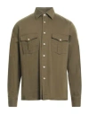 Alessandro Gherardi Man Shirt Military Green Size Xl Cotton, Elastane In Green