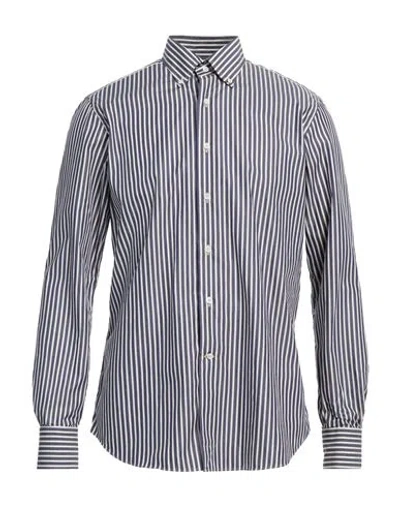 Alessandro Gherardi Man Shirt Navy Blue Size 16 Cotton