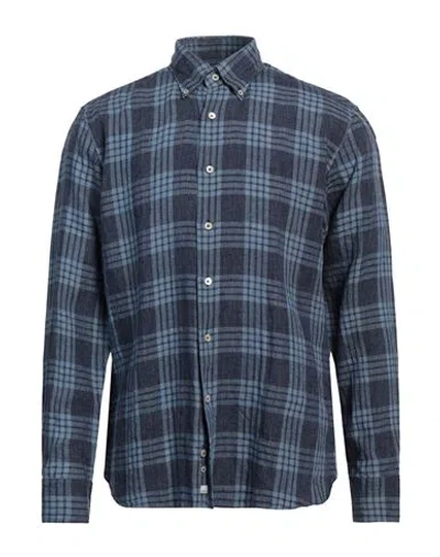 Alessandro Gherardi Man Shirt Navy Size 17 Linen