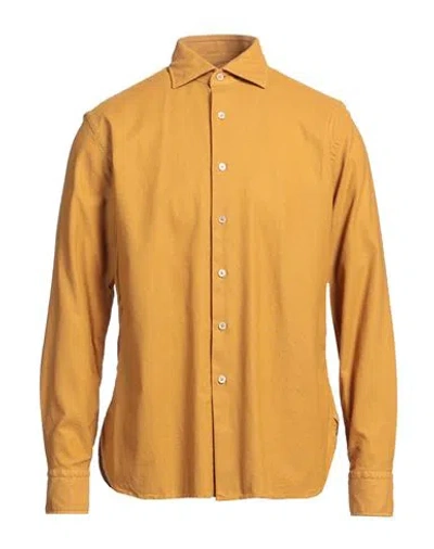 Alessandro Gherardi Man Shirt Ocher Size L Cotton In Yellow