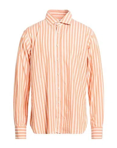 Alessandro Gherardi Man Shirt Orange Size 16 ½ Cotton In Multi