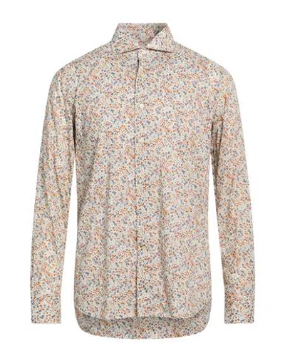 Alessandro Gherardi Man Shirt Orange Size 16 ½ Cotton In Multi