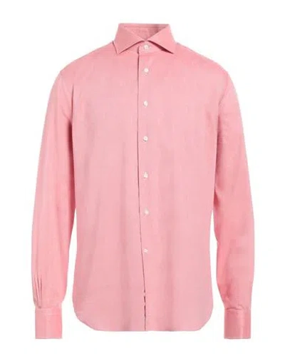 Alessandro Gherardi Man Shirt Antique Rose Size 16 Cotton In Pink