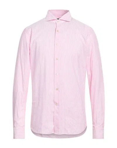 Alessandro Gherardi Man Shirt Pink Size 15 ¾ Cotton, Linen
