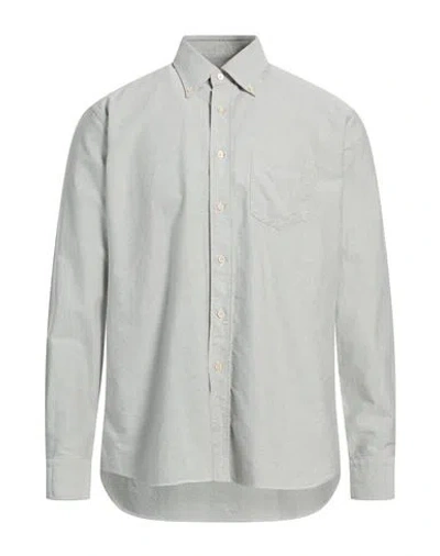Alessandro Gherardi Man Shirt Sage Green Size 16 ½ Cotton In Gray