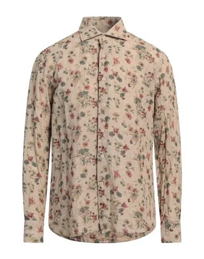 Alessandro Gherardi Man Shirt Sand Size 16 ½ Linen