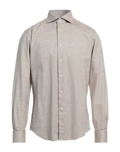 Alessandro Gherardi Man Shirt Sand Size 17 Cotton In Beige