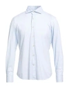 Alessandro Gherardi Man Shirt Sky Blue Size 16 ½ Polyamide, Polyester, Elastane