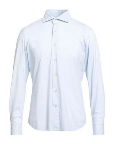 Alessandro Gherardi Man Shirt Sky Blue Size 16 ½ Polyamide, Polyester, Elastane