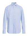 Alessandro Gherardi Man Shirt Sky Blue Size 17 Cotton In Blue