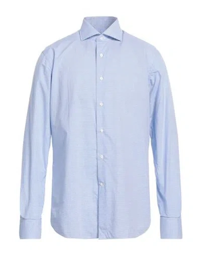 Alessandro Gherardi Man Shirt Sky Blue Size 17 Cotton