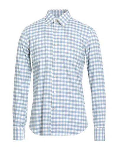 Alessandro Gherardi Man Shirt Sky Blue Size 17 ½ Cotton, Cashmere