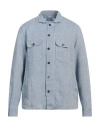 Alessandro Gherardi Man Shirt Sky Blue Size Xxl Linen In Blue