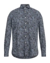 Alessandro Gherardi Man Shirt Slate Blue Size 16 Cotton In Blue
