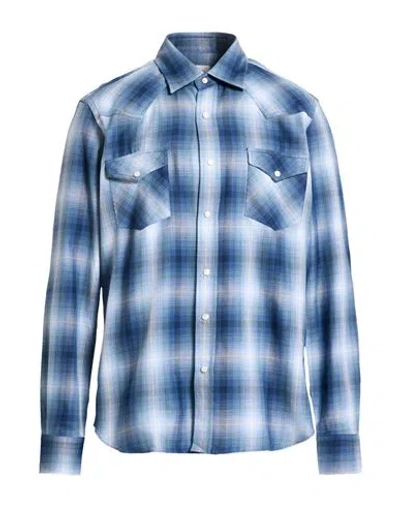 Alessandro Gherardi Man Shirt Slate Blue Size 16 ½ Cotton