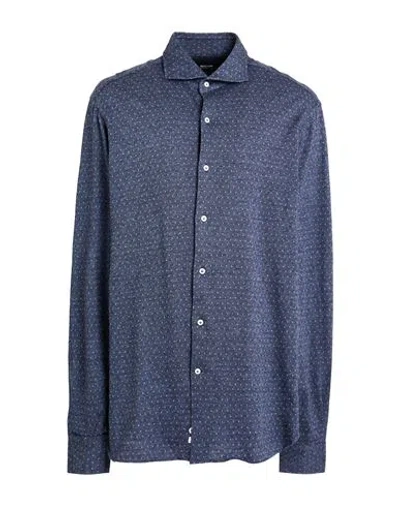 Alessandro Gherardi Man Shirt Slate Blue Size 17 Cotton