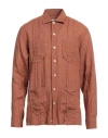 Alessandro Gherardi Man Shirt Tan Size 16 Cotton In Brown